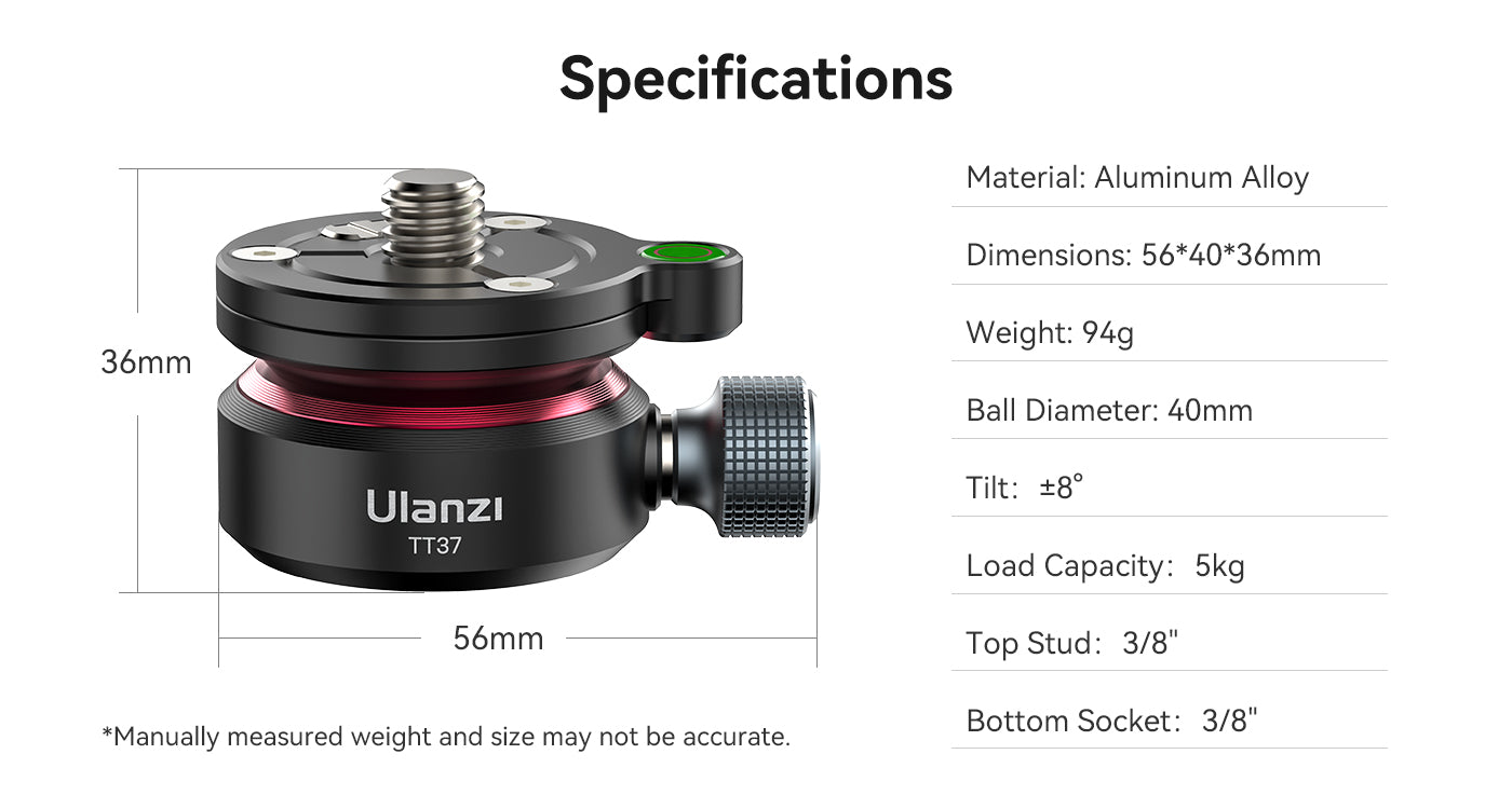 Ulanzi TT37 Mini Leveling Base for Tripod Head